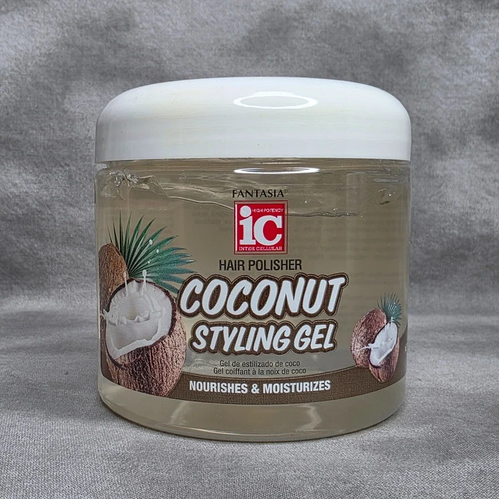 Fantasia IC Hair Polisher Coconut Styling Gel w/Pure Coconut Oil 16 oz